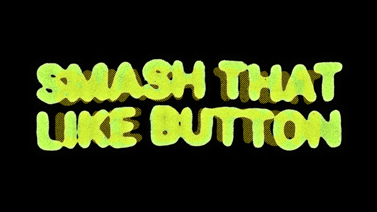 Animated Neon Green Text 'Smash That Like Button' on Black Background