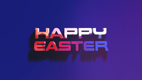 colorful easter greetings in 3d text on gradient background