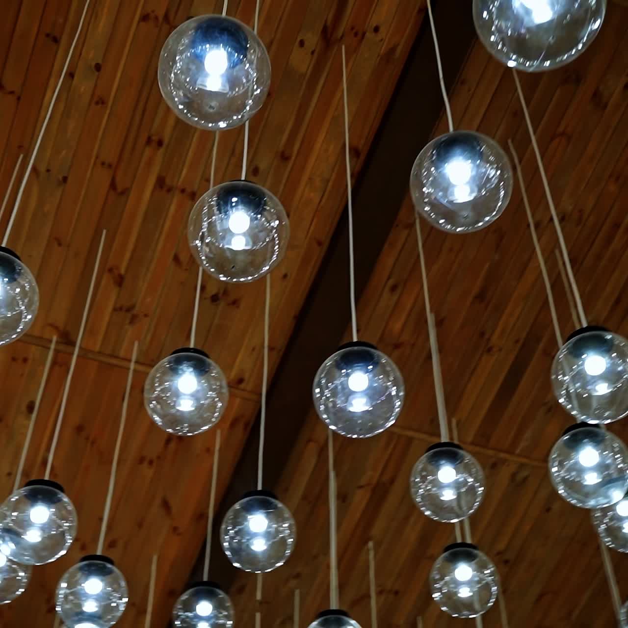 Lamps hanging from the ceiling