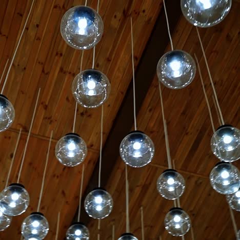 lamps hanging from the ceiling