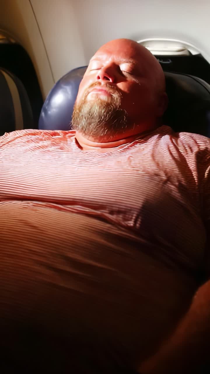 Un passeggero sereno si rilassa sul sedile di un aereo, godendosi un momento di calma e riposo durante il suo viaggio, catturato in due fotogrammi