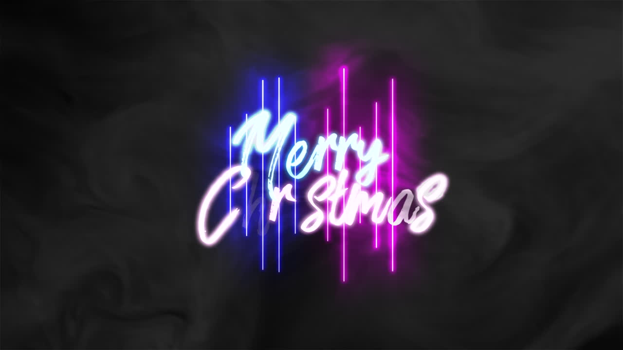 Animations introtekst Glædelig jul på mode- og klubbaggrund med glødende linjer 1