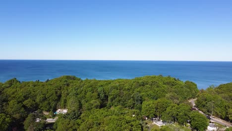 Ufer-Des-Michigansees-Vom-Strand-Aus-Gesehen