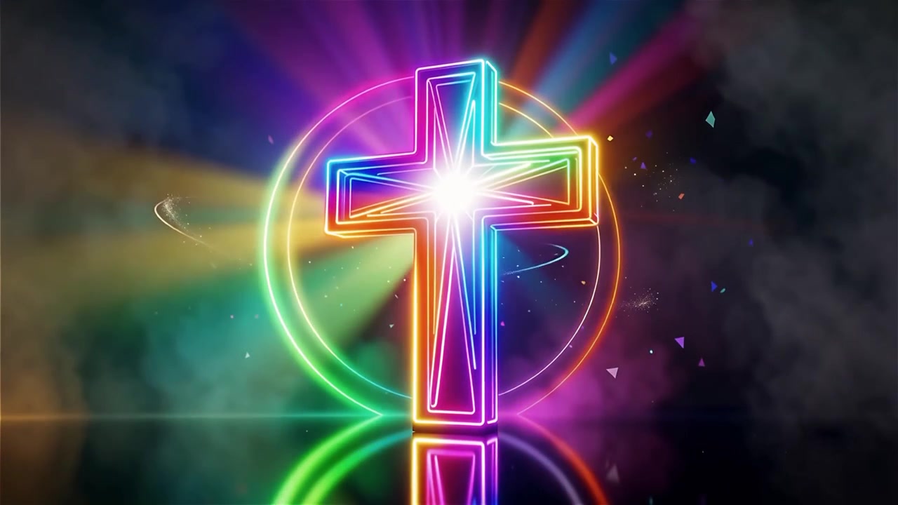 Christian Cross Heavenly Light Worship Background