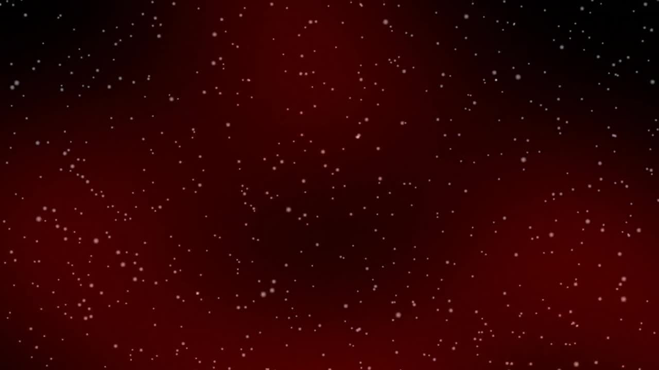 복사 공간과 함께 빨간색과 검은색 그라디언트 배경에 눈이 내리고 있습니다.