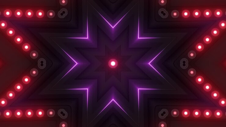 Neon Star Kaleidoscope Pattern