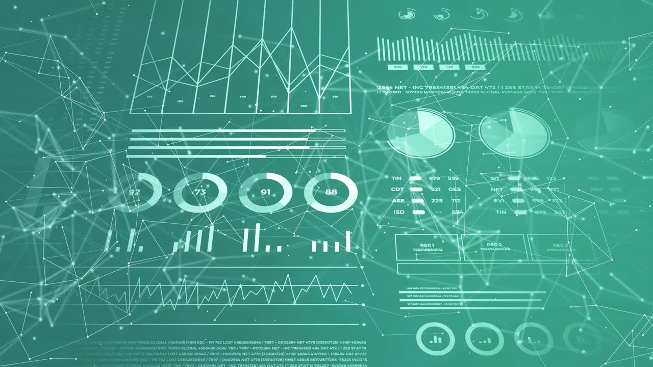 datos y estadísticas de informes, animación con diagramas gráficos.