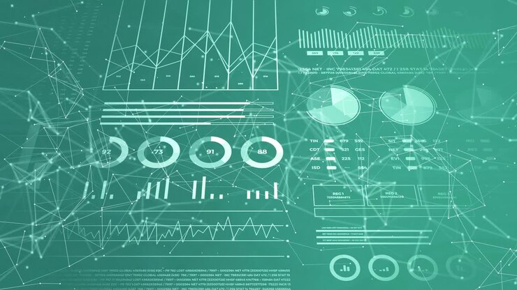 Data and report statistics, animation with graph diagrams.