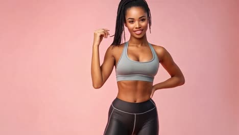 a woman in fitness apparel