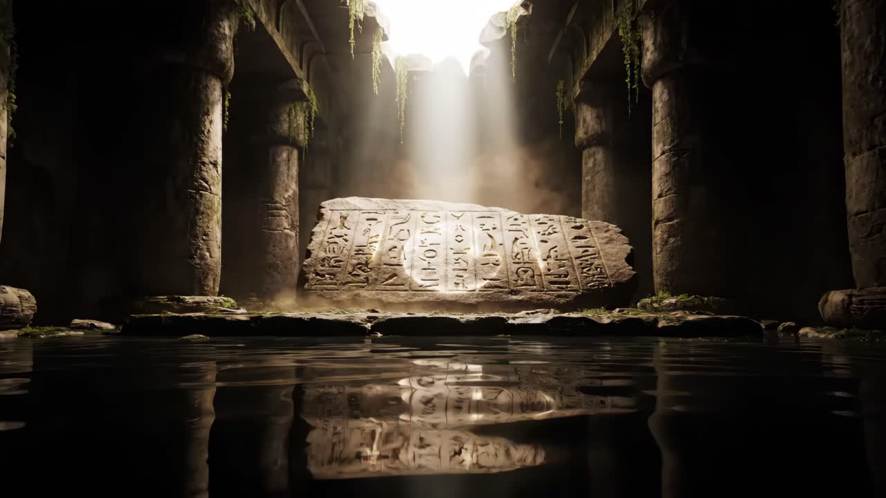 Ancient Egyptian Tomb with Hieroglyphs