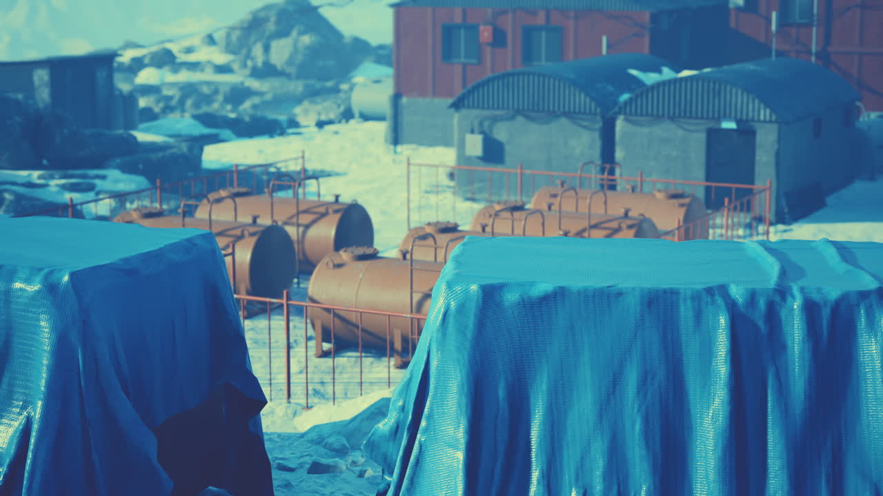 estación antártica en la península antártica