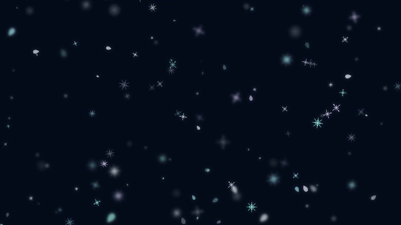 Animated Falling Snowflakes and Petals on Dark Background