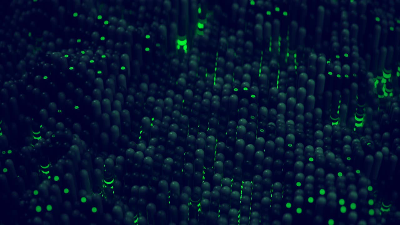 patrón ondulado ondulado de elementos brillantes bucle sin costuras animación de renderizado 3d