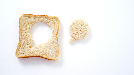 circular shape on bread slice