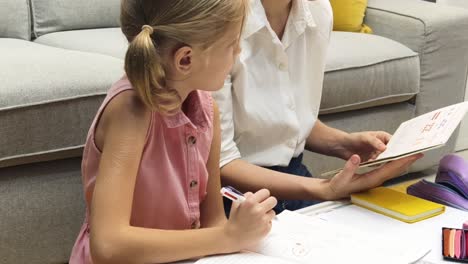 girls studying together at home