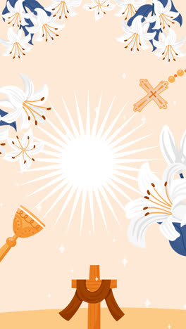 motion graphic of flat instagram posts collection for corpus christi religious celebration