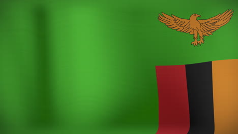 animation of national flag of zambia waving