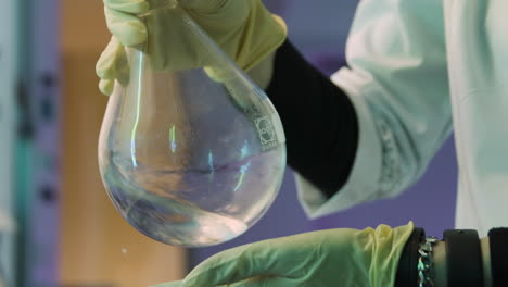 Scientist Performing a Chemistry Experiment
