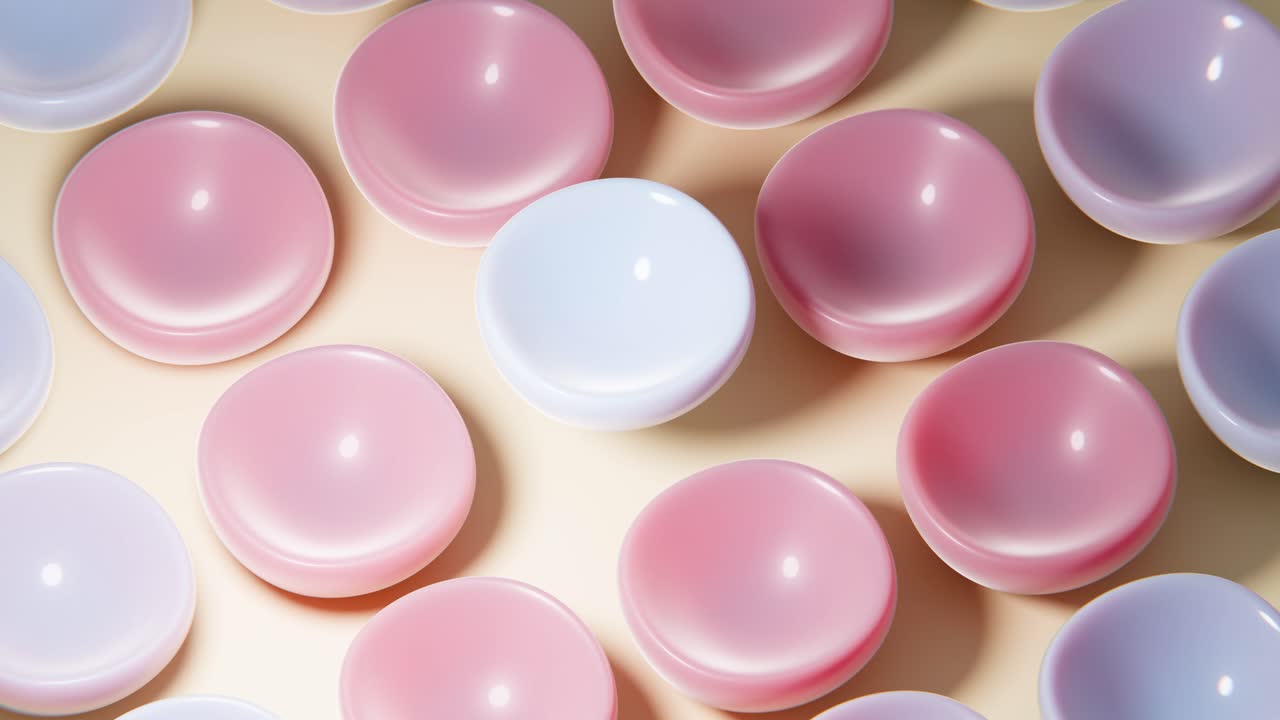 Abstract Rotating Pastel Pink and Blue Circular Objects Pattern