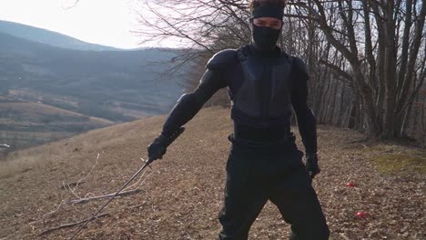 a dynamic image of a skilled ninja, wielding his katana with precision and focus. ideal for action, martial arts, historical, and gaming-related content