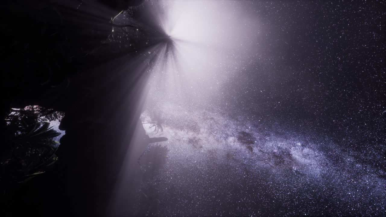 4K Astrophotography star trails over sandstone canyon walls