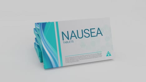 pastillas para las náuseas en la caja de medicamentos