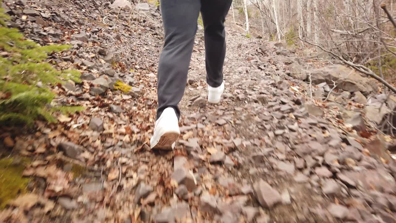 Girl running desperate escaping outdoors