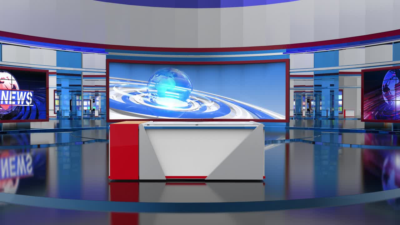 el bucle de fondo del estudio de noticias virtual en 3d