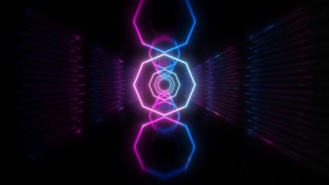 el túnel sin fin de neón abstracto es un bucle sin costuras. animación de espectro futurista. 4k
