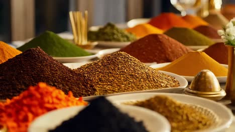 colorful spices display at a market