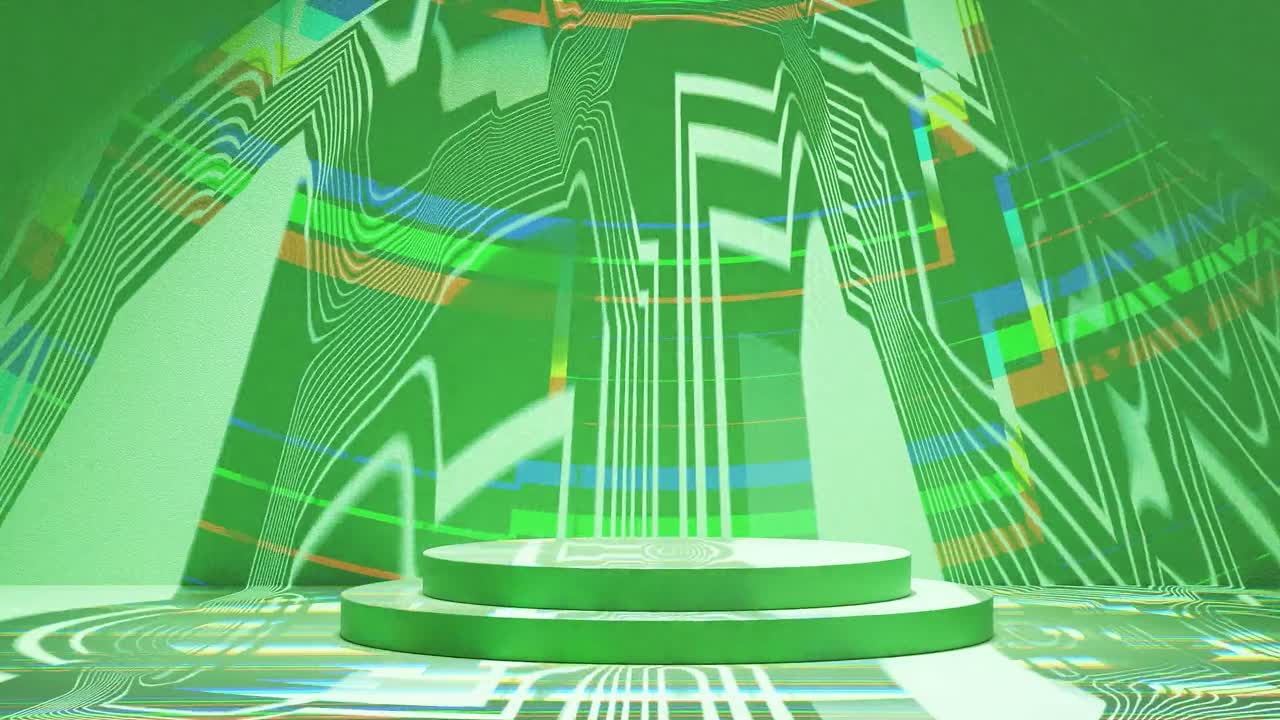 첨단 기술 환경에서 미래의 홀로그램 디스플레이 녹색