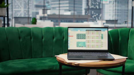 Vertical Video Big data reports and graphics showcasing business corporation success