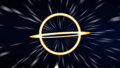 animation of neon circles over dark space with lights