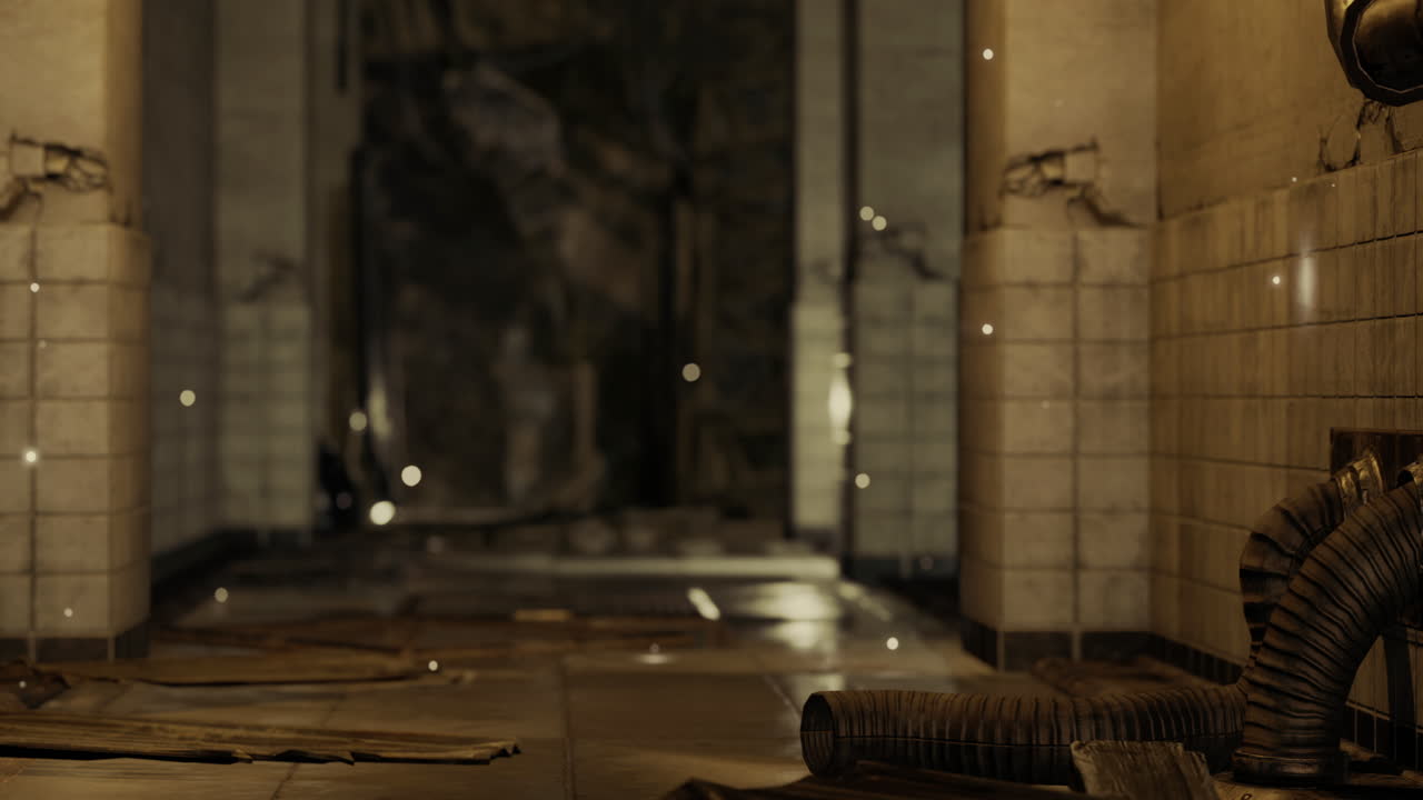 버려진 복도 는 황폐 한 건물 의 손 과 방치 를 드러낸다