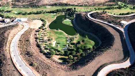 Aerial-View-Of-Mijas-Golf-Club,-Malaga,-Spain