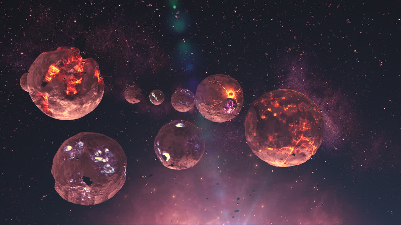 planetas que chocan en el espacio