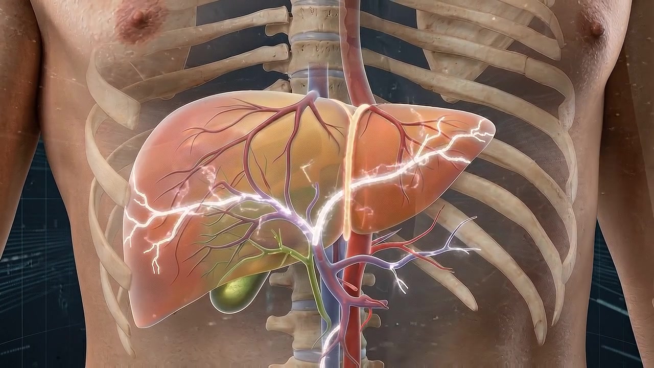 3D Medical Animation of Human Liver Anatomy and Blood Flow