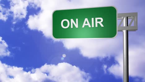 signpost announcing on air