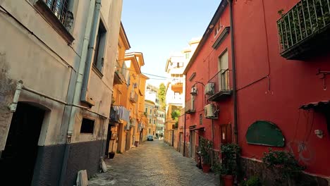 charming street scene with colorful buildings