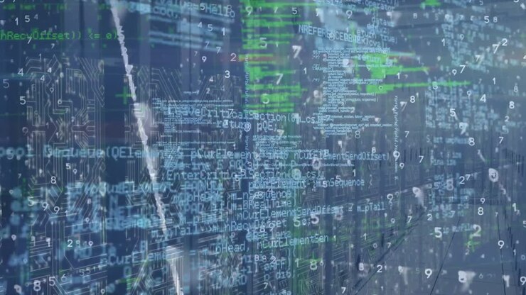 Animation of data processing over server room