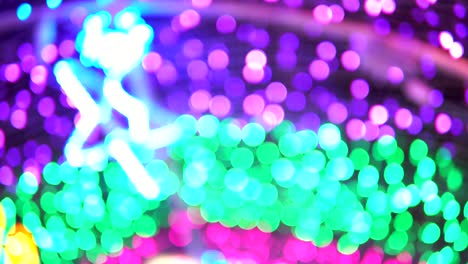 abstract bokeh of colorful lights background at night festival. 4k resolution