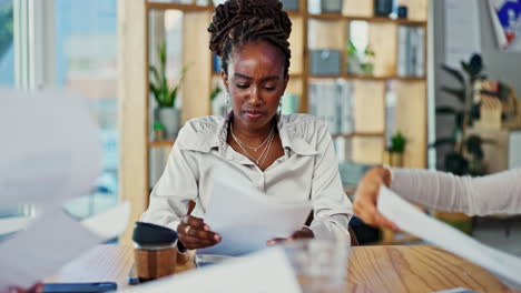 woman stressed during business meeting