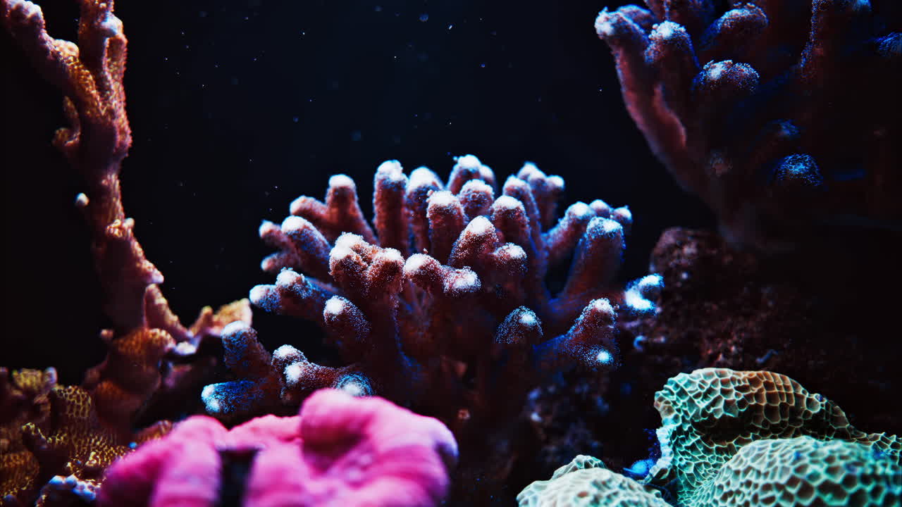 Close up of colourful coral reefs in the water