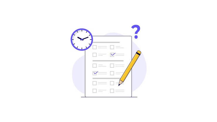 Animated Checklist with Clock and Pencil Marking Tasks