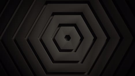 fondo animado de bucle sin costura de 4k negro claro. textura oscura, anillos hexagonales 3d con animación mínima para el fondo de texto de una presentación, evento, negocio. venta de halloween. velocidad lenta.