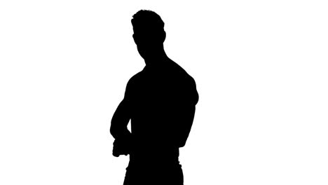 Muscular-silhouette-of-man-flexing-muscles