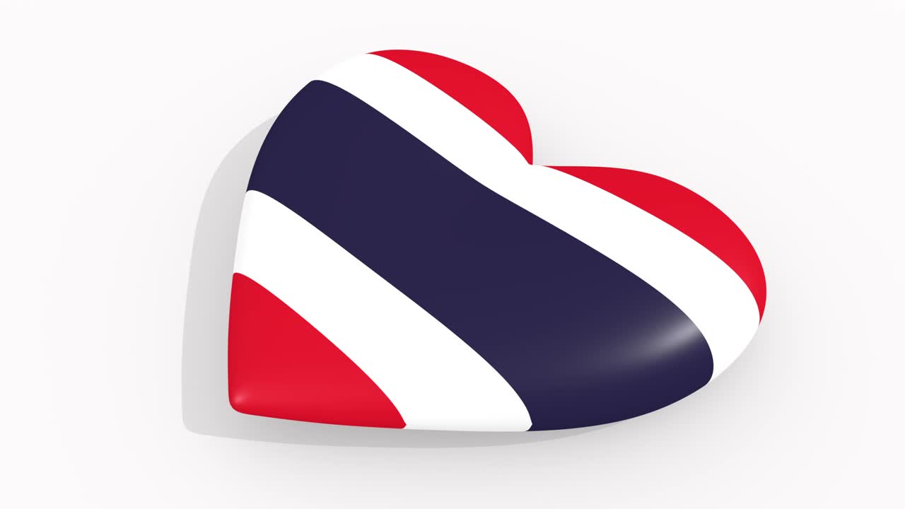 태국의 색상과 상징으로 색 바탕에 심장, 루프