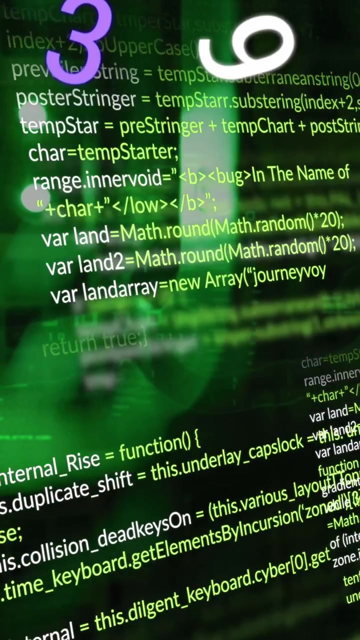 Animation de chiffres et de traitement de données sur des serveurs informatiques.