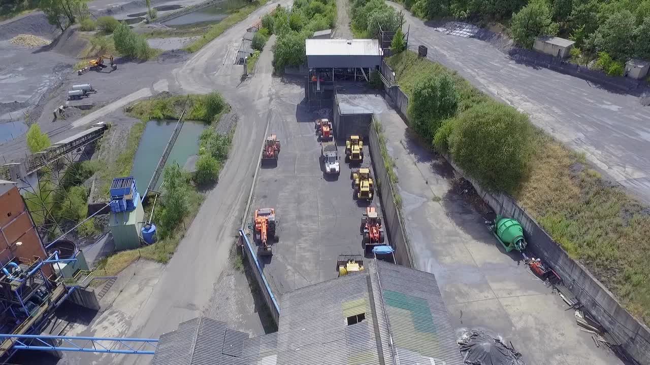 Old coal washer in palencia aerial sight
