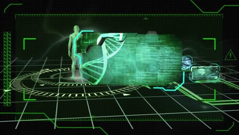 DNA strand, human body and medical data